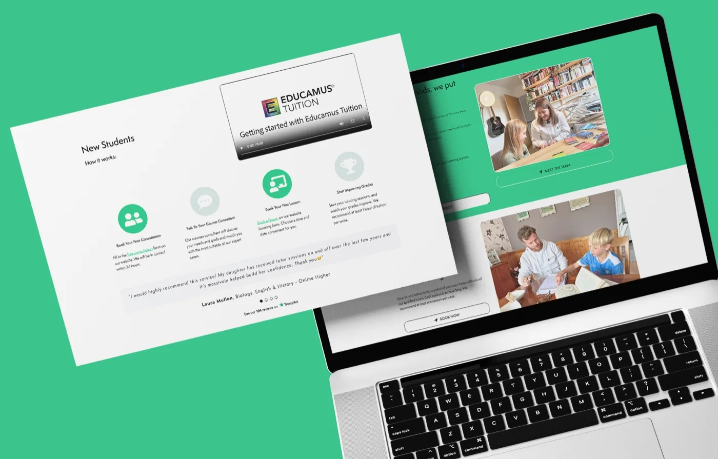 The Educamus Tuition website built by Halizona